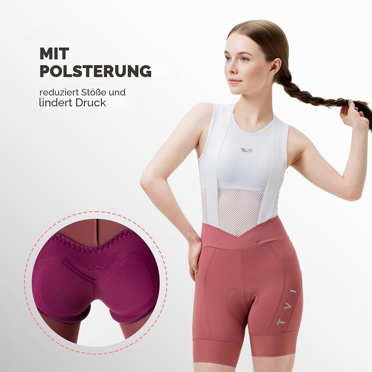 ROCKBROS TVI Damen Trägerhose Kurz mit Magnetischem Träger
