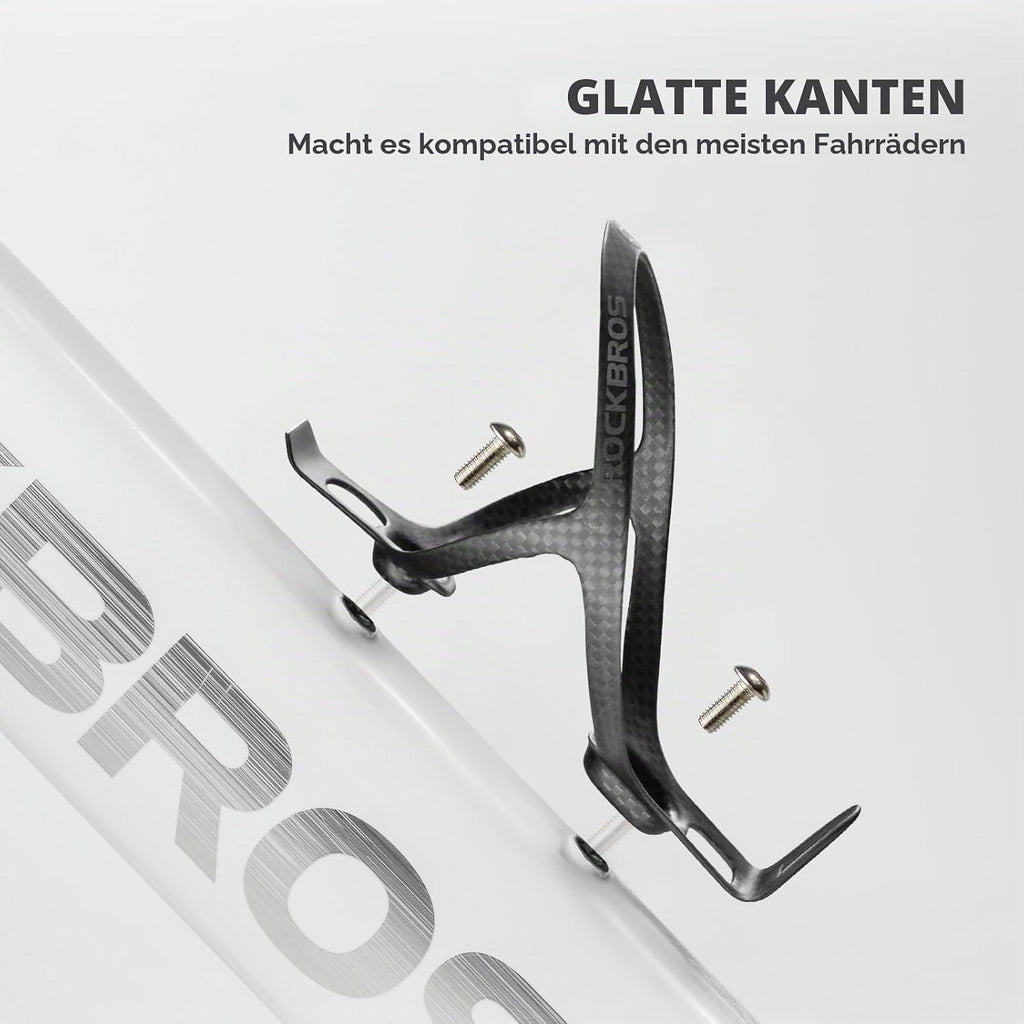 ROCKBROS Flaschenhalter Fahrrad, Voll Carbon Getränkehalter Ultraleicht