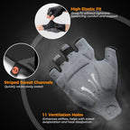 ROCKBROS Fahrradhandschuhe Fingerlos mit ergonomischer Vollpolsterung