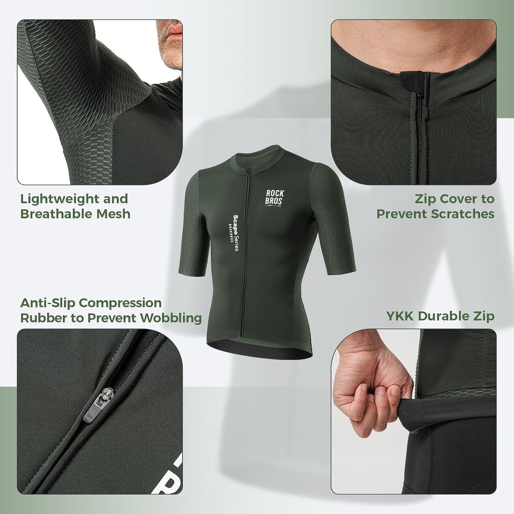 ROCKBROS Road to Sky Herren Radtrikot Kurzarm Atmungsaktiv Schnelltrocknend