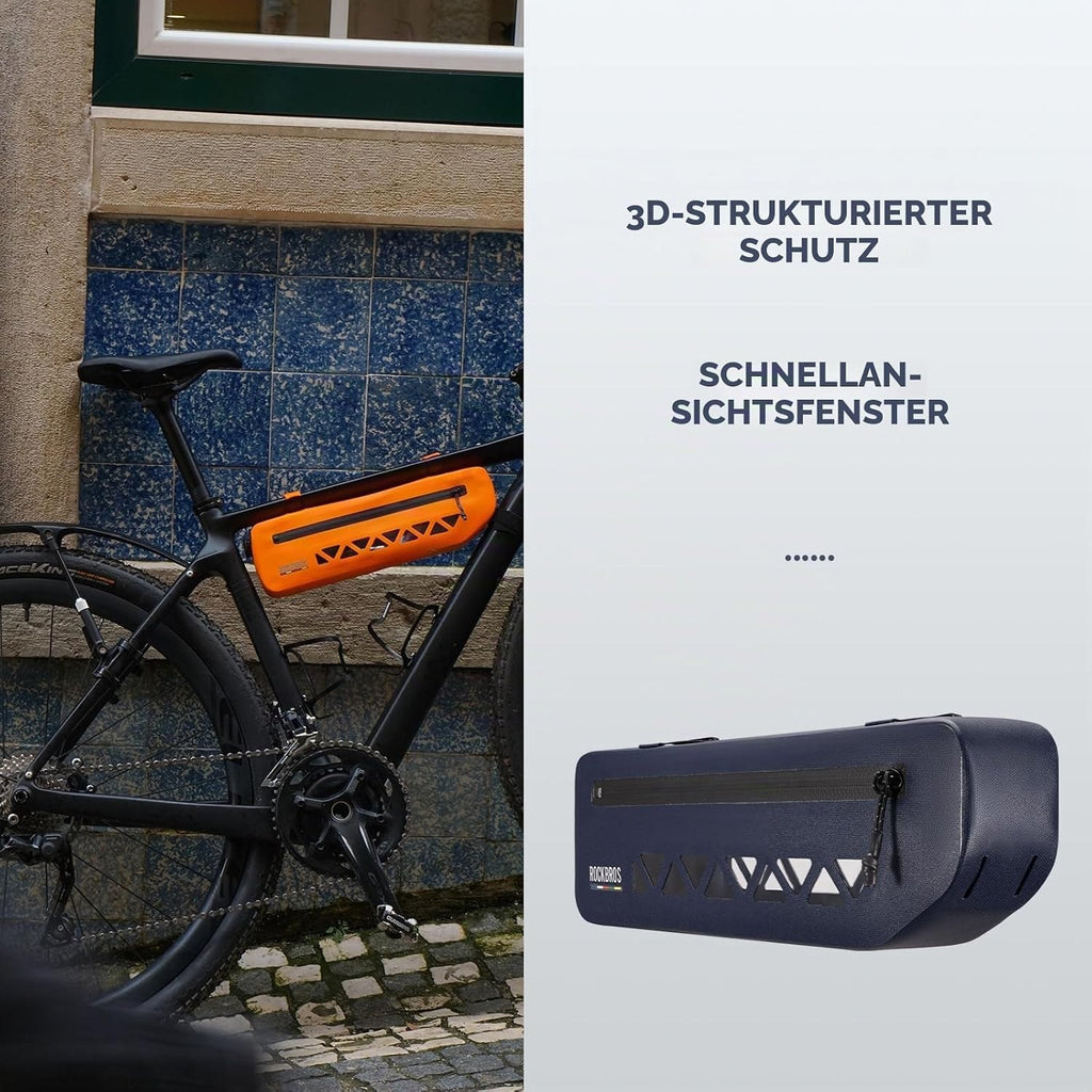 ROCKBROS Road to Sky Fahrrad Rahmentasche Wasserdicht, 1,7L, Dreiecktasche