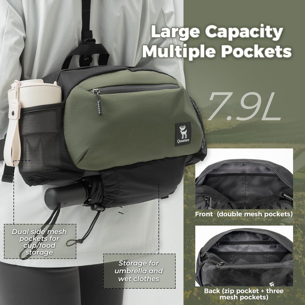 Qunature Wanderrucksack 7,9L Ultraleichter, Trekkingrucksack