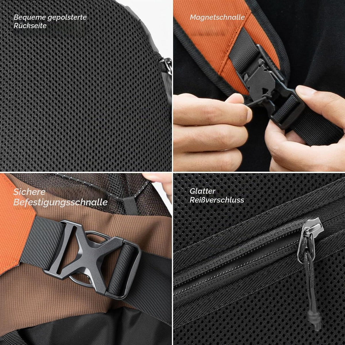 ROCKBROS Sling Bag, Sling Rucksack mit Magnetverschluss, Crossbody-Tasche