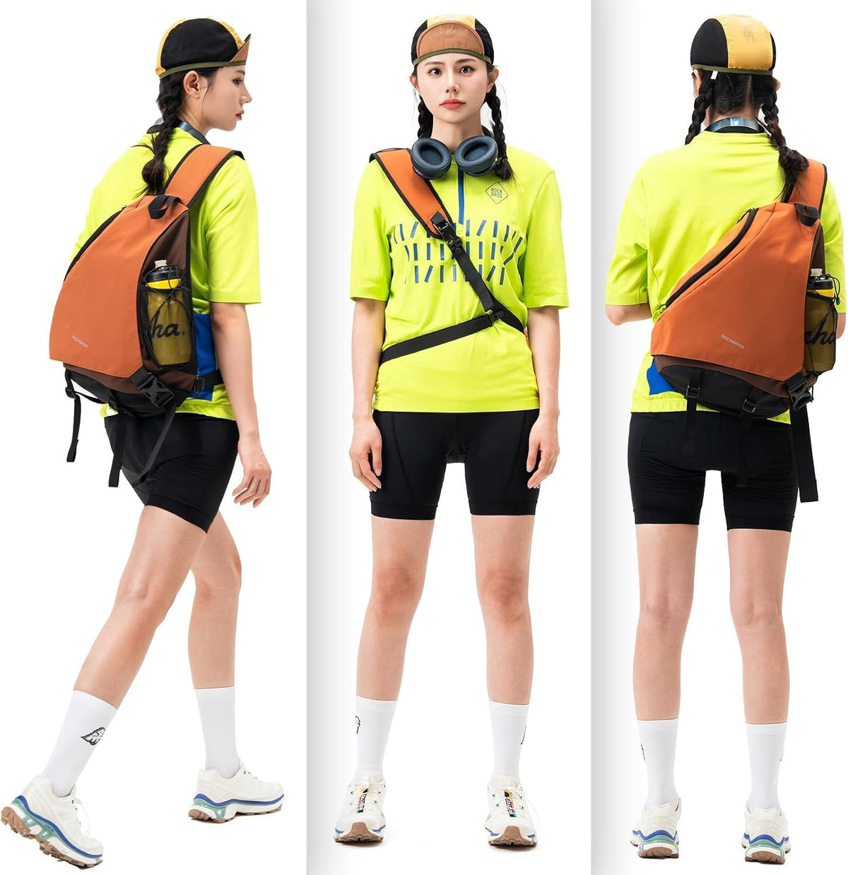 ROCKBROS Sling Bag, Sling Rucksack mit Magnetverschluss, Crossbody-Tasche