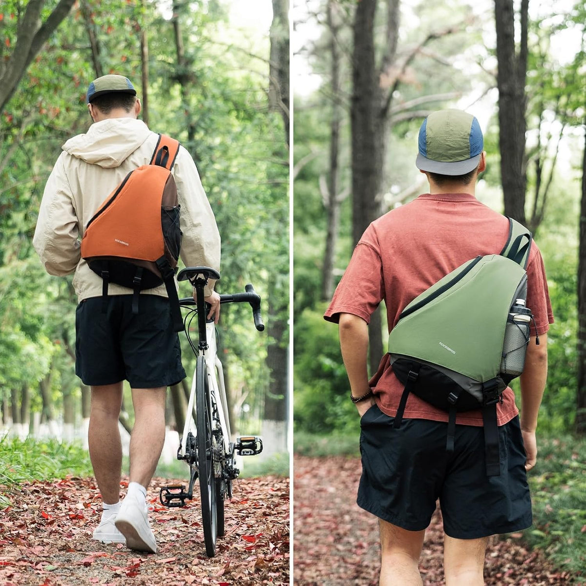 ROCKBROS Sling Bag, Sling Rucksack mit Magnetverschluss, Crossbody-Tasche
