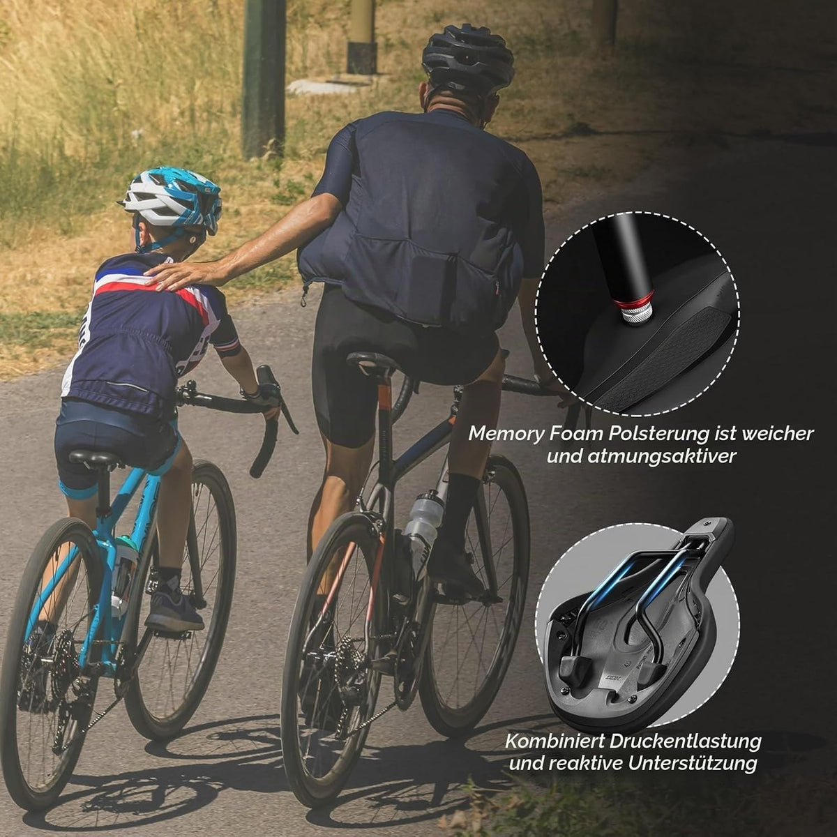 ROCKBROS Kinder Fahrradsattel, Stoßdämpfend und Wasserdicht Kindersattel