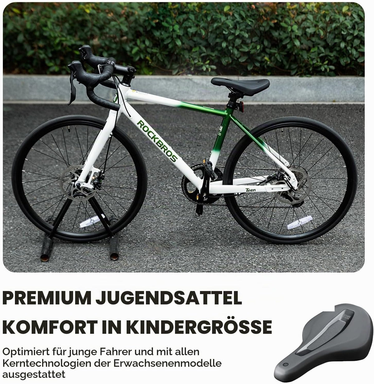 ROCKBROS Kinder Fahrradsattel, Stoßdämpfend und Wasserdicht Kindersattel