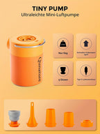 Qunature Mini Luftpumpe Elektrisch, 2 in 1 Tragbar, 5kPa & 1500mAh Akku Orange