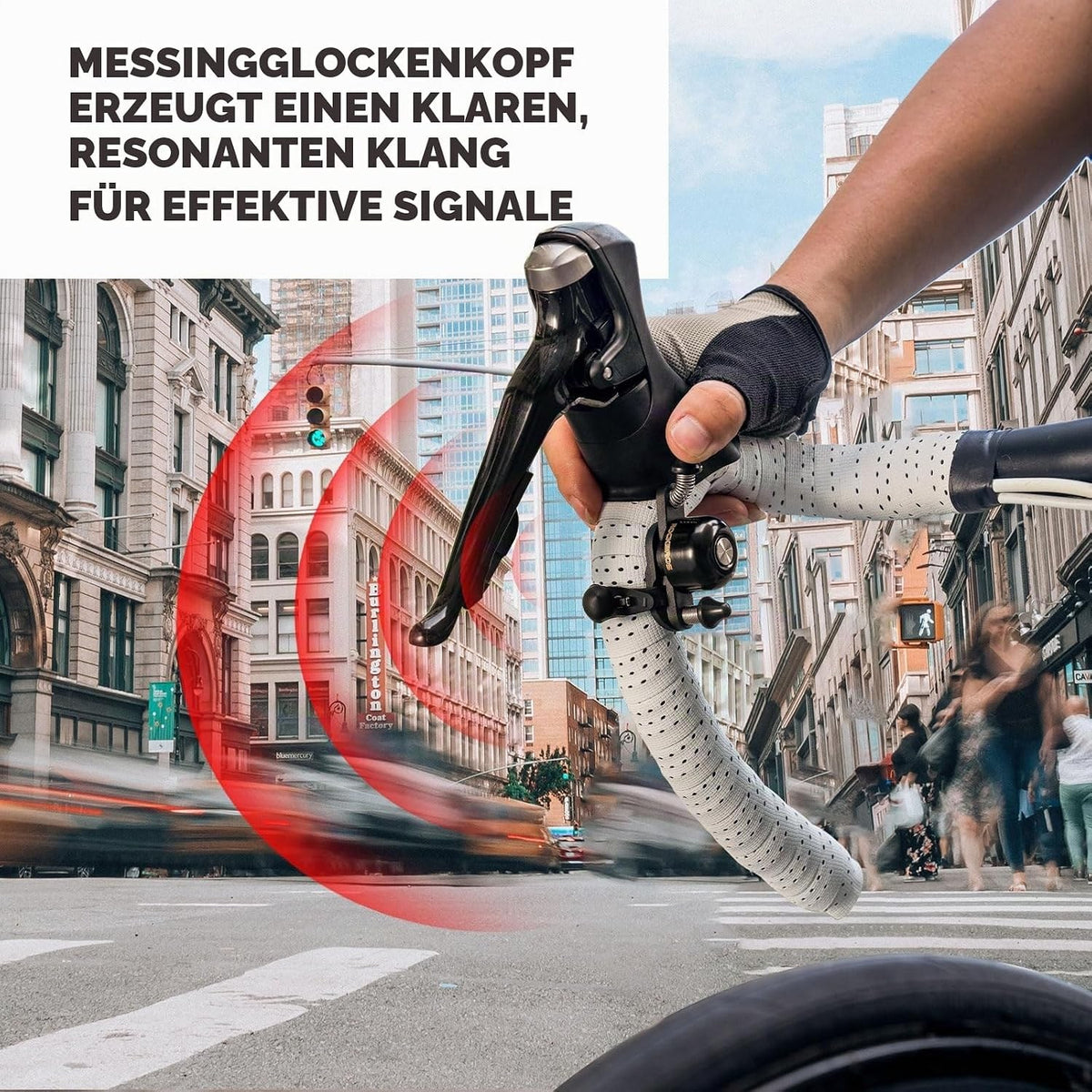 ROCKBROS Fahrradklingel mit Doppelklopfer und Klarem Klang
