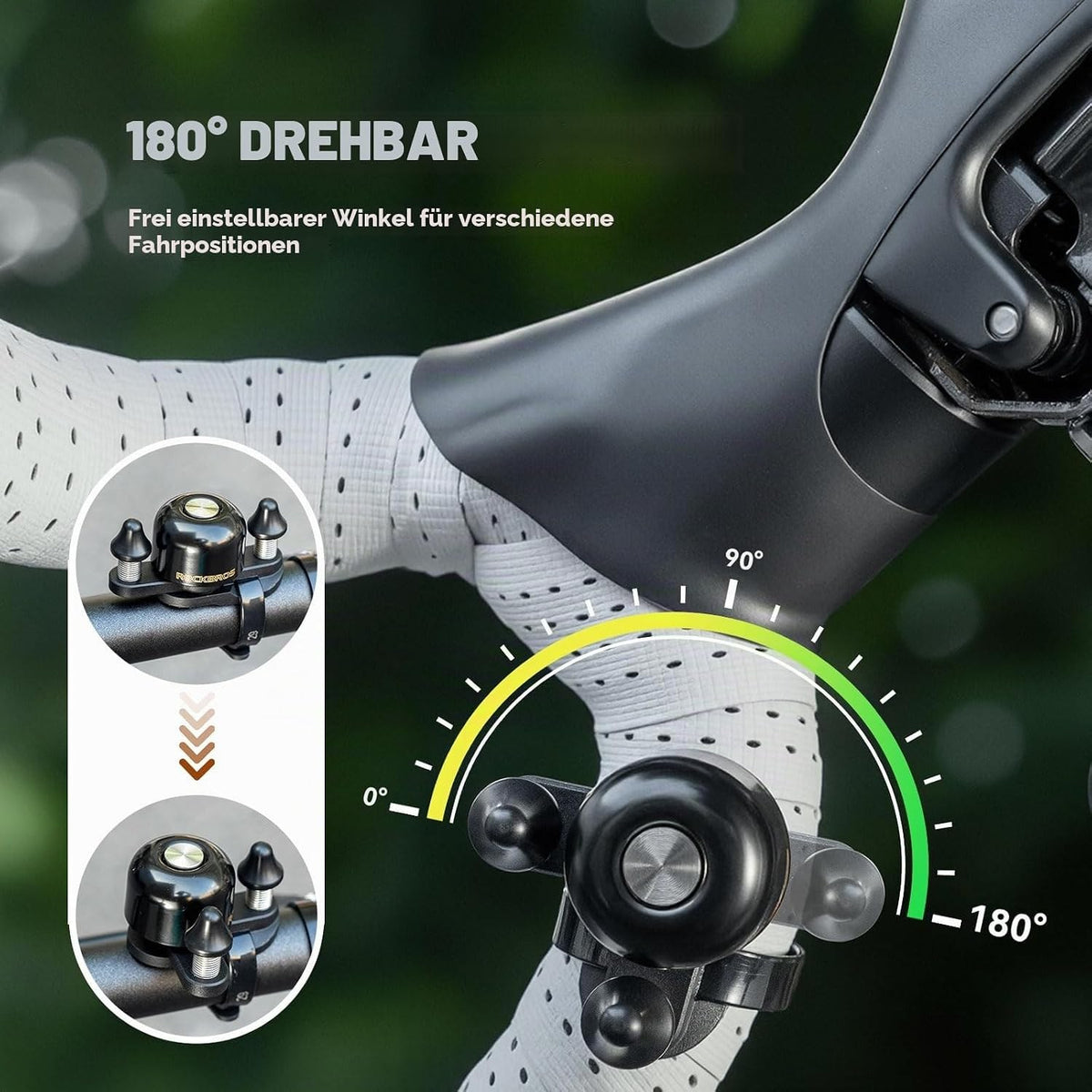 ROCKBROS Fahrradklingel mit Doppelklopfer und Klarem Klang
