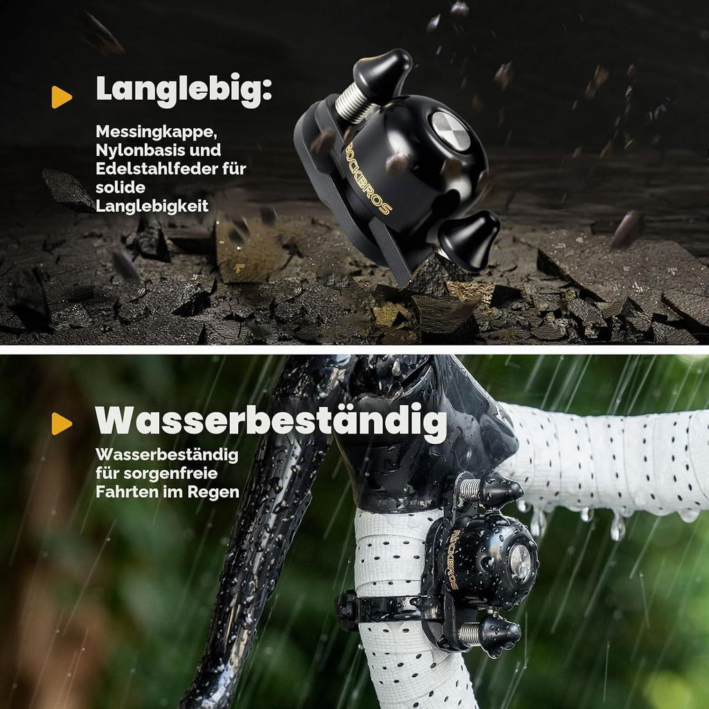 ROCKBROS Fahrradklingel mit Doppelklopfer und Klarem Klang
