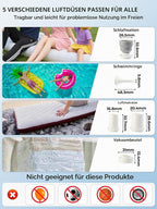Qunature Mini Luftpumpe Elektrisch, 2 in 1 Tragbar, 5kPa & 1500mAh Akku Light Blue