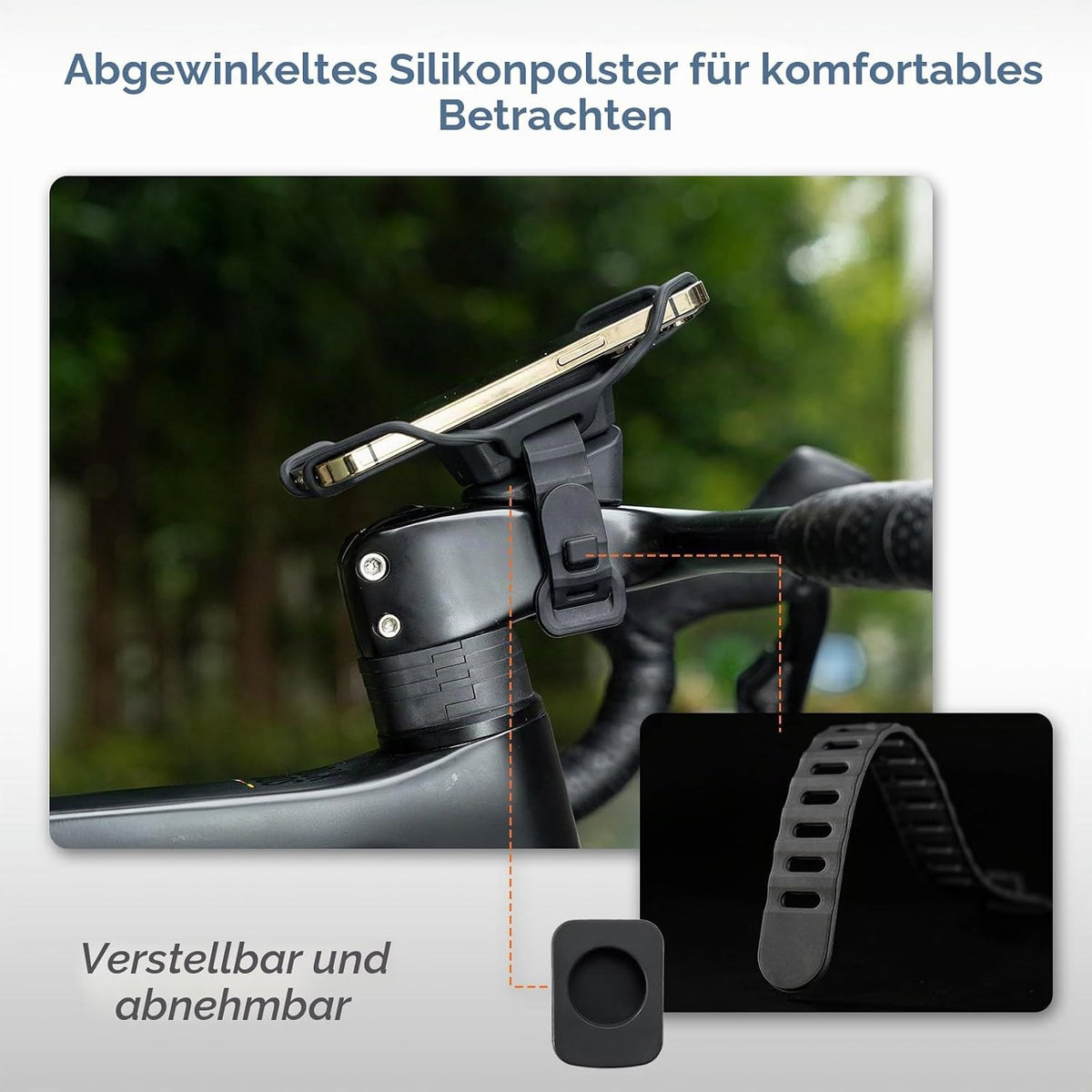 ROCKBROS Fahrrad-Handyhalterung 5–7 Zoll, Silikon