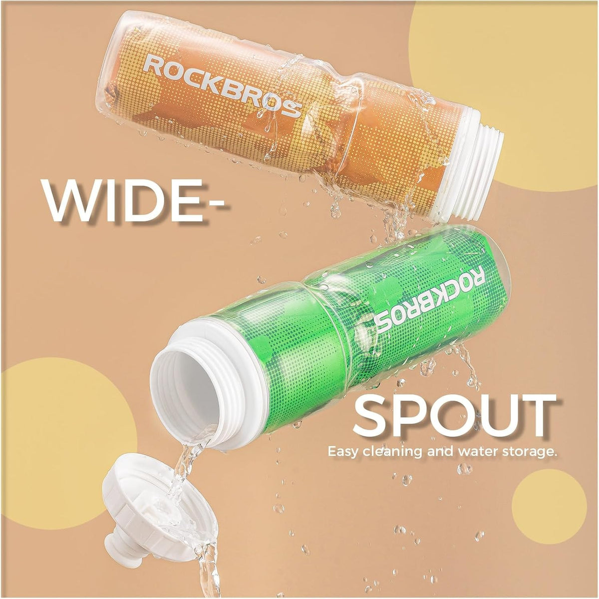 ROCKBROS Fahrrad Trinkflasche 670ML, Auslaufsicher BPA-frei Leicht Roubust