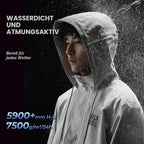 ROCKBROS Regenjacke für Herren Damen Black