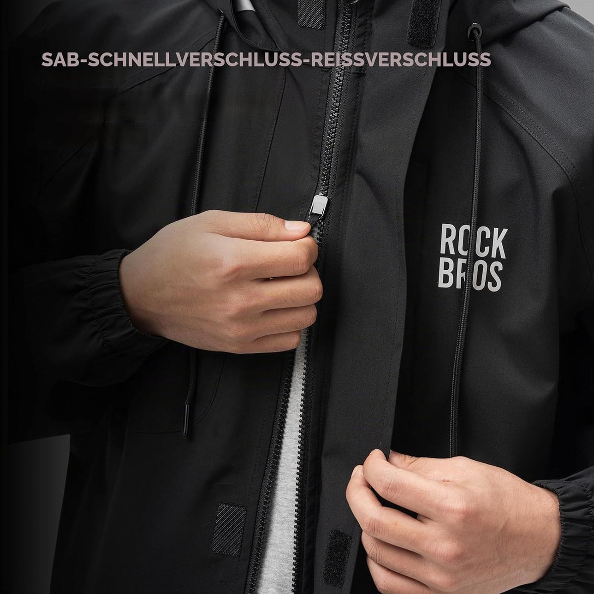 ROCKBROS Regenjacke für Herren Damen Black