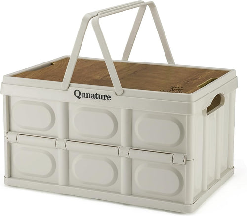 Qunature Campingbox Faltbare, Aufbewahrungsbox mit Deckel 30L, Klappbox