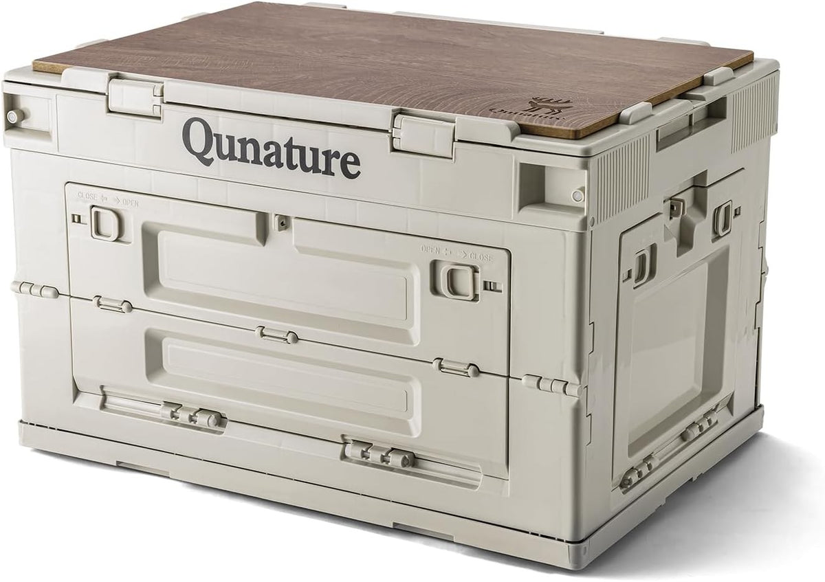 Qunature Campingbox Faltbare, Aufbewahrungsbox mit Deckel 30L, Klappbox
