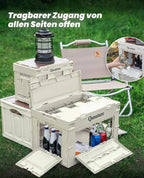 Qunature Campingbox Faltbare, Aufbewahrungsbox mit Deckel 30L, Klappbox