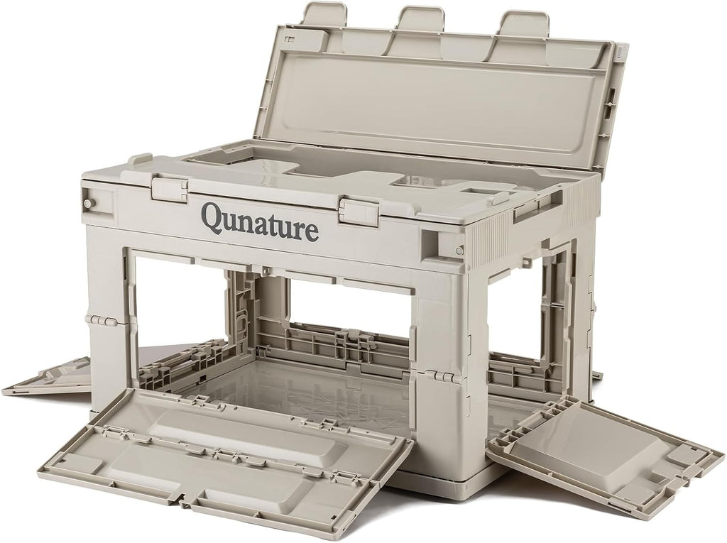 Qunature Campingbox Faltbare, Aufbewahrungsbox mit Deckel 30L, Klappbox