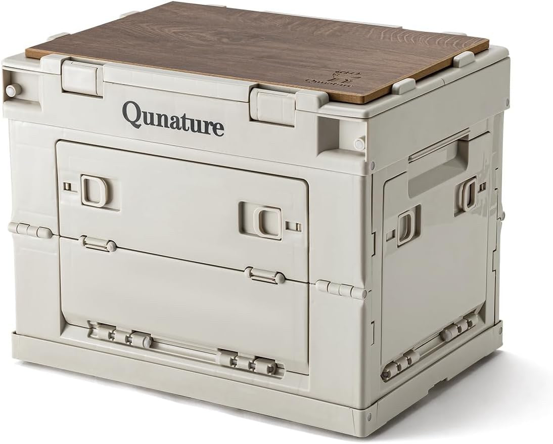 Qunature Campingbox Faltbare, Aufbewahrungsbox mit Deckel 30L, Klappbox