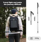 Qunature Wanderstöcke Aluminium Ultraleicht, Verstellbar 62–135 cm Teleskop Black