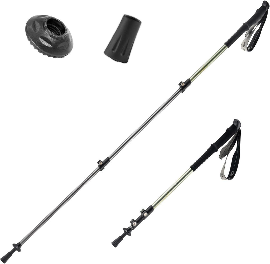 Qunature Wanderstöcke Aluminium Ultraleicht, Verstellbar 62–135 cm Teleskop Black