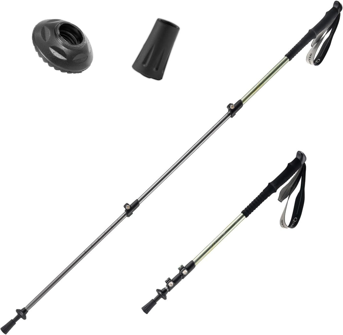 Qunature Wanderstöcke Aluminium Ultraleicht, Verstellbar 62–135 cm Teleskop Green