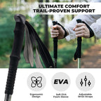 Qunature Wanderstöcke Aluminium Ultraleicht, Verstellbar 62–135 cm Teleskop Green