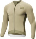 ROCKBROS Fahrradtrikot Radtrikot Langarm Herren, Atmungsaktiv Taupe