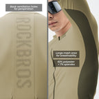 ROCKBROS Fahrradtrikot Radtrikot Langarm Herren, Atmungsaktiv Taupe