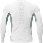 ROCKBROS Fahrradtrikot Radtrikot Langarm Herren, Atmungsaktiv White