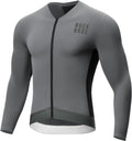 ROCKBROS Fahrradtrikot Radtrikot Langarm Herren, Atmungsaktiv Dark Grey