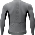ROCKBROS Fahrradtrikot Radtrikot Langarm Herren, Atmungsaktiv Dark Grey