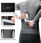 ROCKBROS Fahrradtrikot Radtrikot Langarm Herren, Atmungsaktiv Dark Grey