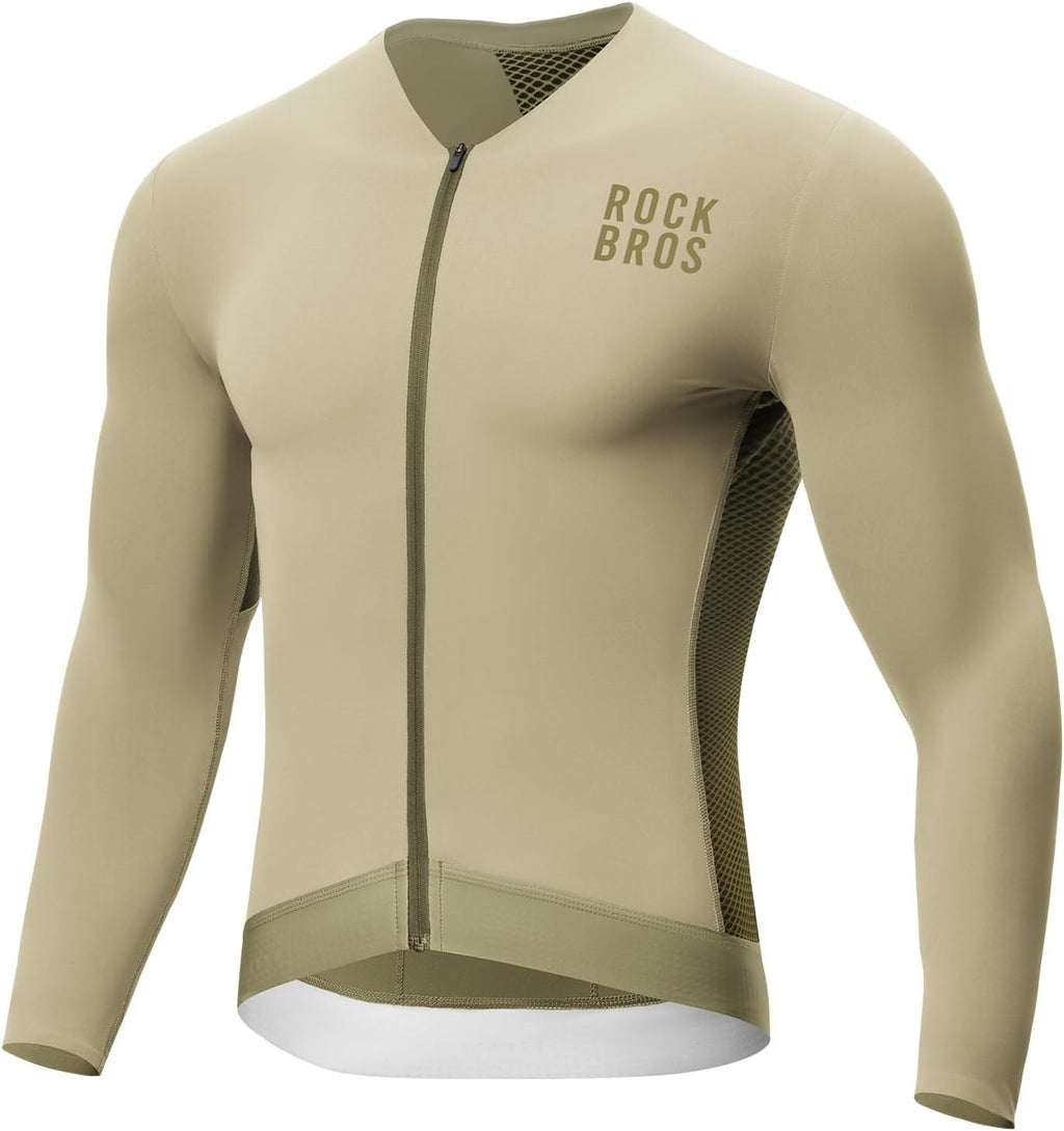 ROCKBROS Fahrradtrikot Radtrikot Langarm Herren, Atmungsaktiv Dark Grey