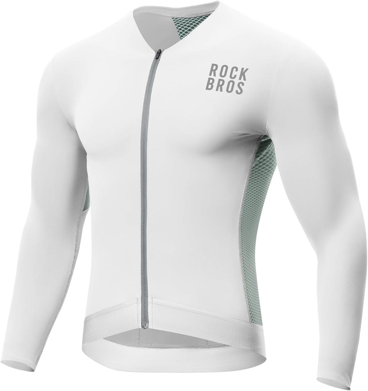ROCKBROS Fahrradtrikot Radtrikot Langarm Herren, Atmungsaktiv Dark Grey