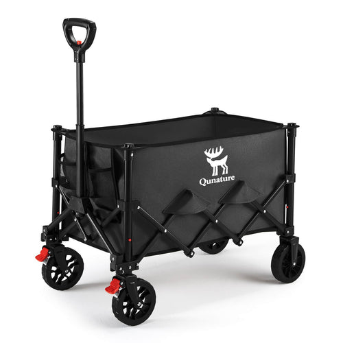 Qunature Bollerwagen faltbar mit Bremse, 120 L – Schwarz; Herstelleraufnahme