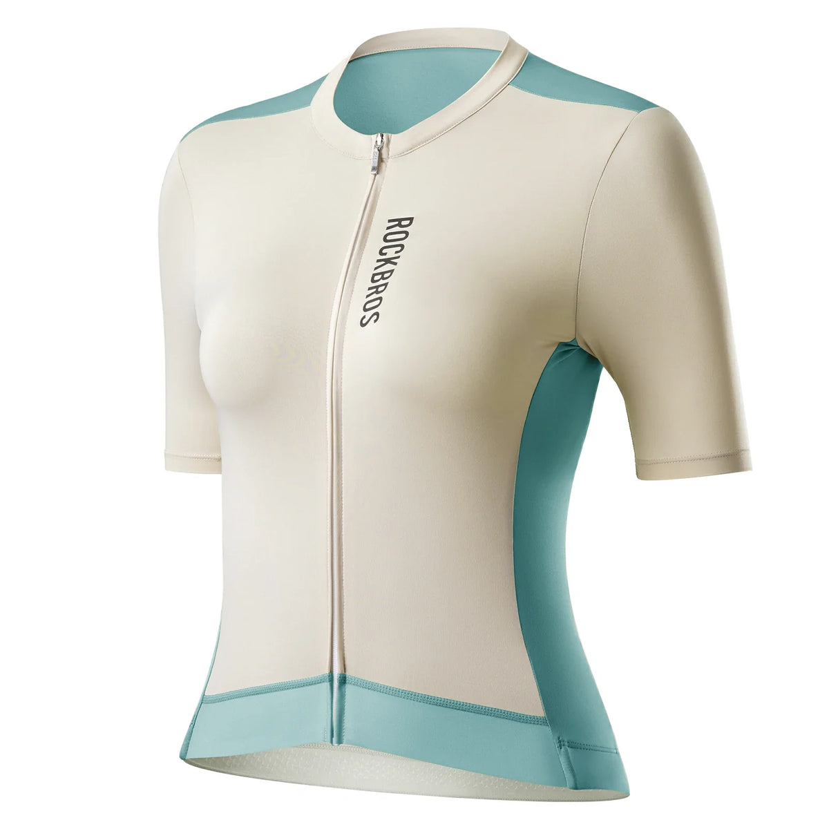 ROCKBROS Fahrradtrikot atmungsaktiv Kurzarm Damen – Aprikose/Hellblau; Herstelleraufnahme