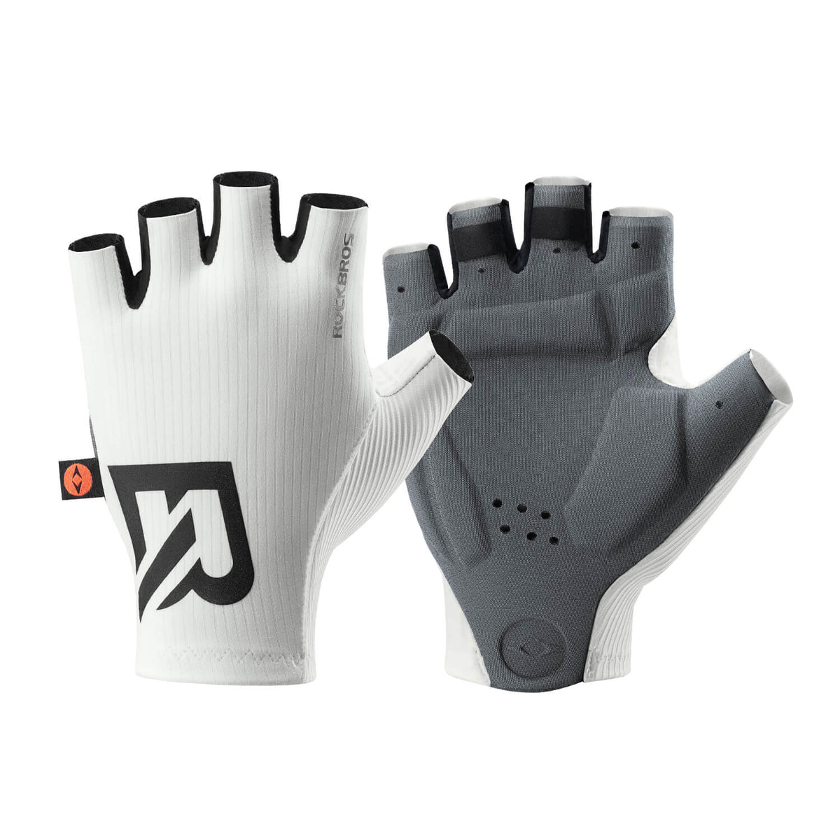ROCKBROS Halbfinger-Handschuhe, gepolstert – Weiß; Herstelleraufnahme