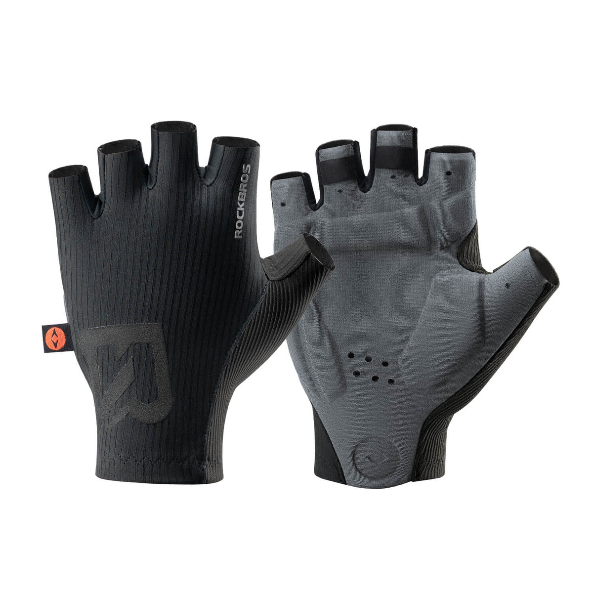 ROCKBROS Halbfinger-Handschuhe, gepolstert – Schwarz; Herstelleraufnahme