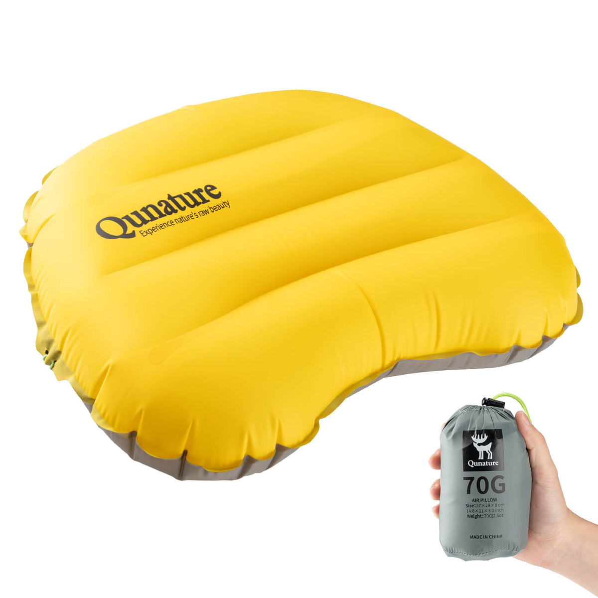 Qunature Campingkissen aufblasbar – Gelb; Herstelleraufnahme