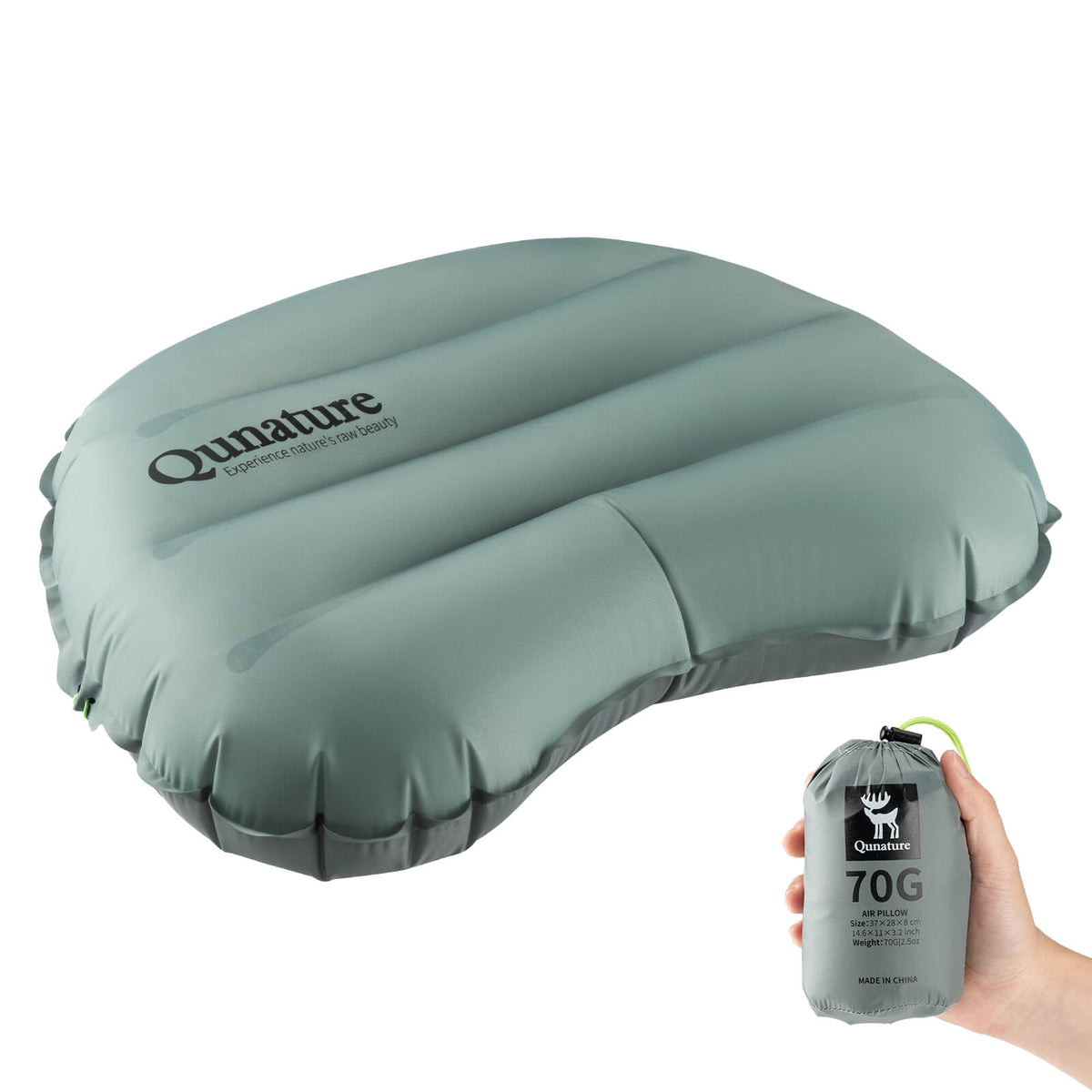 Qunature Campingkissen aufblasbar – Grau; Herstelleraufnahme