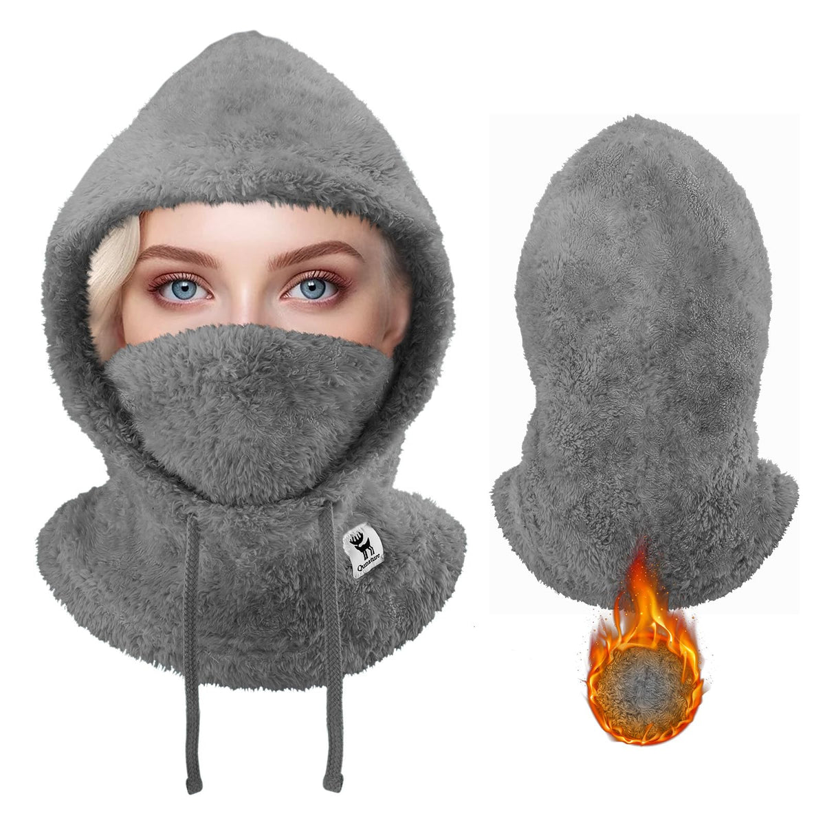 Qunature Sturmhaube Thermo, winddicht – Grau; Herstelleraufnahme