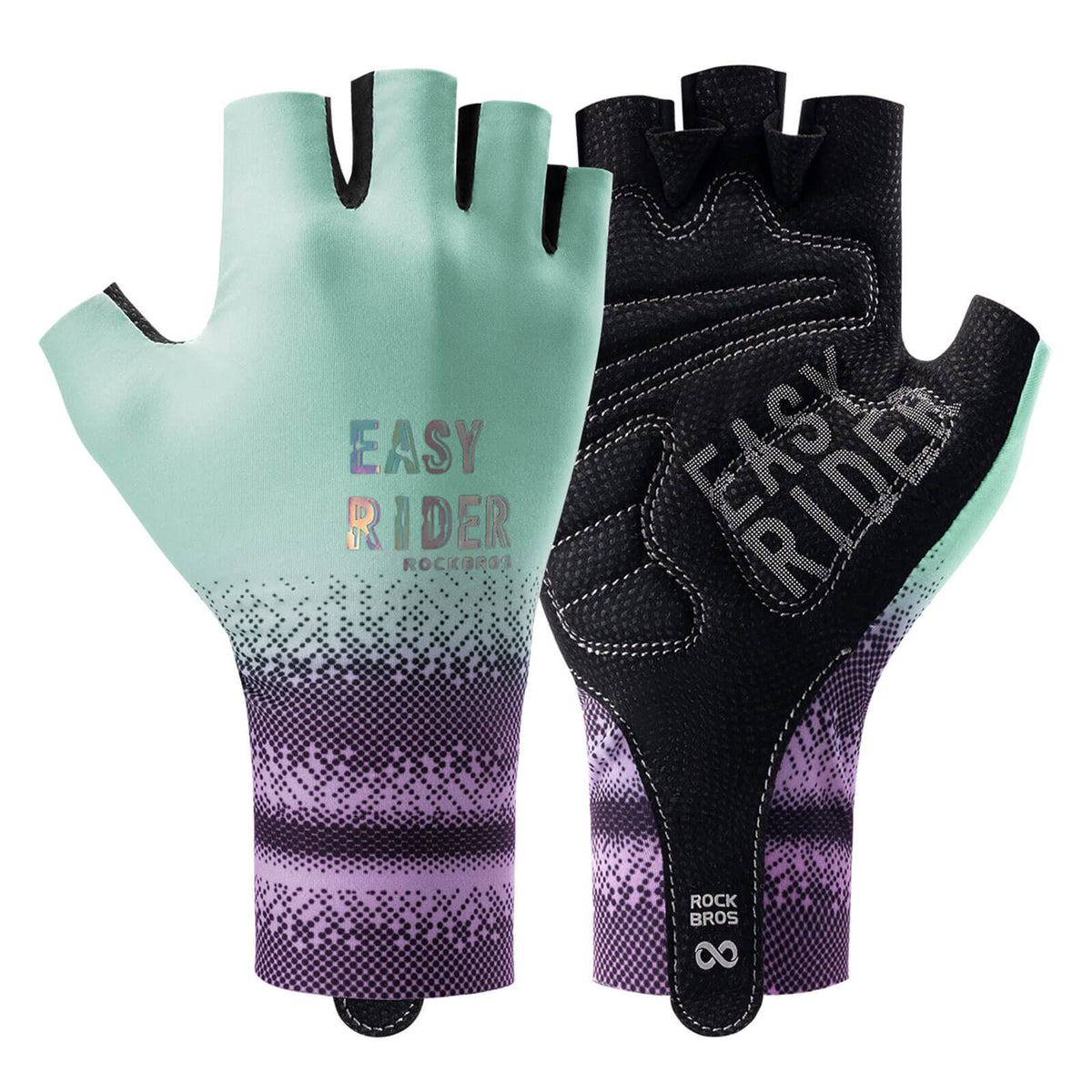 ROCKBROS Halbfinger-Handschuhe, lange Stulpe – Blau-Verlauf; Herstelleraufnahme
