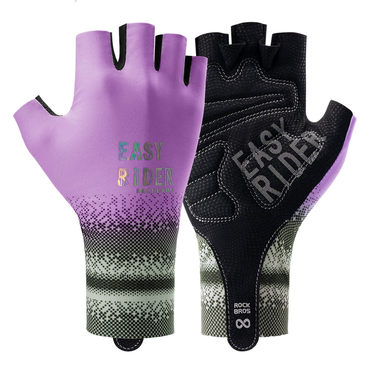 ROCKBROS Halbfinger-Handschuhe, lange Stulpe – Violett-Verlauf; Herstelleraufnahme