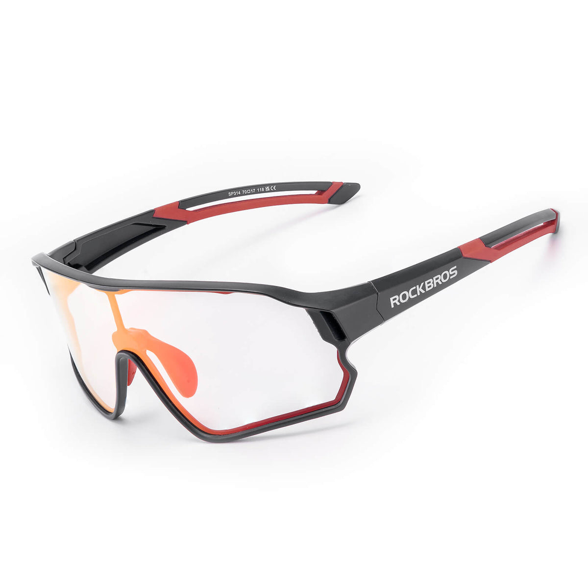 ROCKBROS Kinder-Fahrradbrille polarisiert – Schwarz/Rot; Herstelleraufnahme