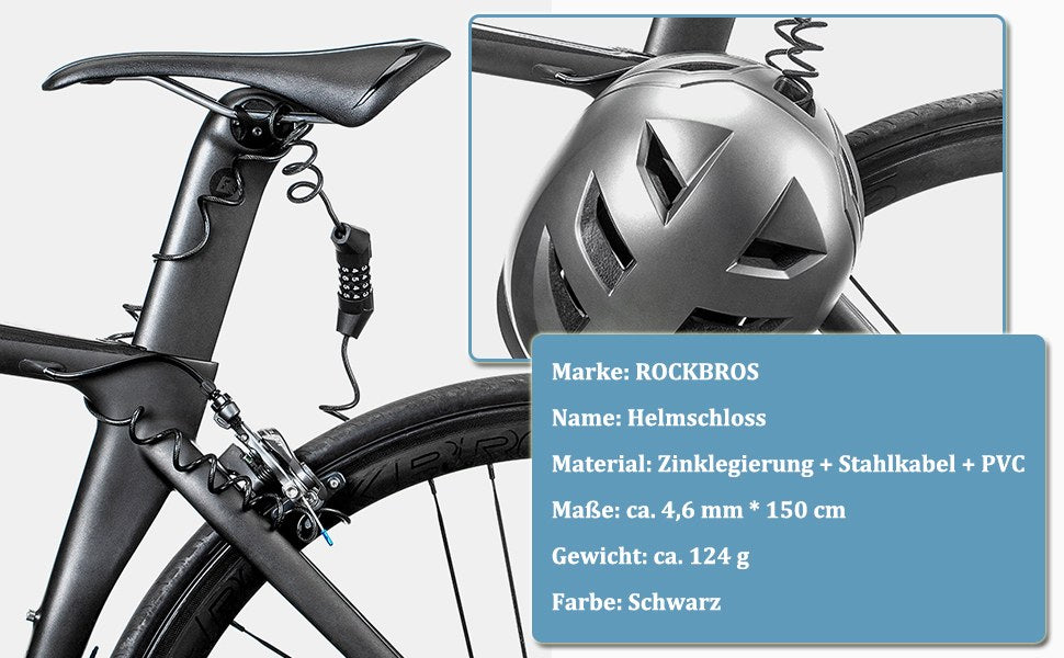 ROCKBROS Kabelschloss mit Zahlencode T512, Ansicht 11